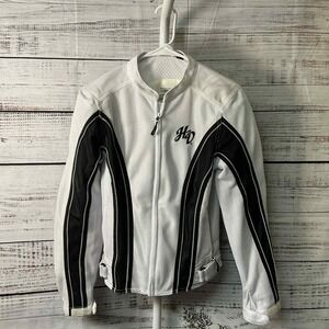 Harley Davidson Womens Riding Gear Mesh‎ Jacket White Black Full Zip Authentic